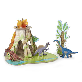 Mini Terre des dinosaures Papo en carton renforcé, Collection MINI PAPO, jouet éducatif idéal pour enfants
