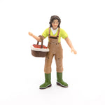 Fermière au panier Papo en PVC, Collection Vie à la ferme, jouet éducatif idéal pour enfants et collectionneurs