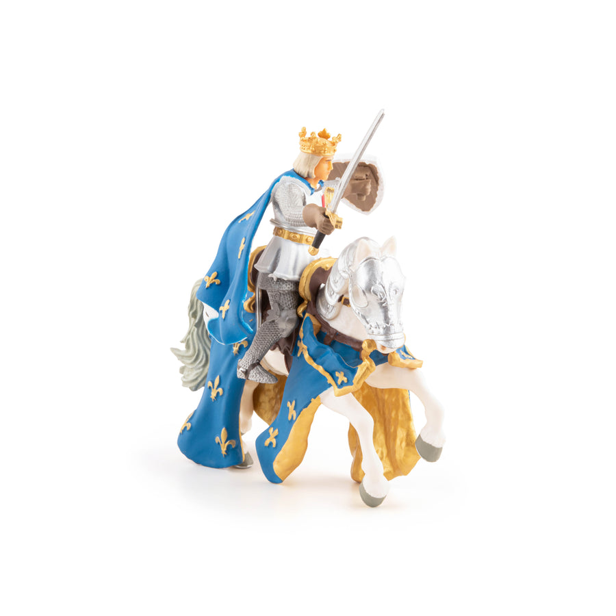 Saint Louis et son cheval Papo en PVC, Collection Personnage historiques, jouet éducatif idéal pour enfants et collectionneurs