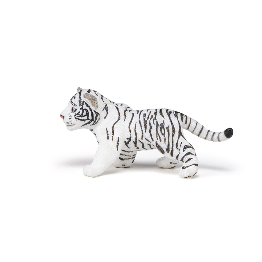 Figurine Bébé tigre blanc Papo en PVC, thème félins, Collection Animaux sauvages, jouet éducatif idéal pour enfants et collectionneurs