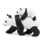 Panda et son bébé Papo en PVC, Collection Animaux sauvages, jouet éducatif idéal pour enfants et collectionneurs