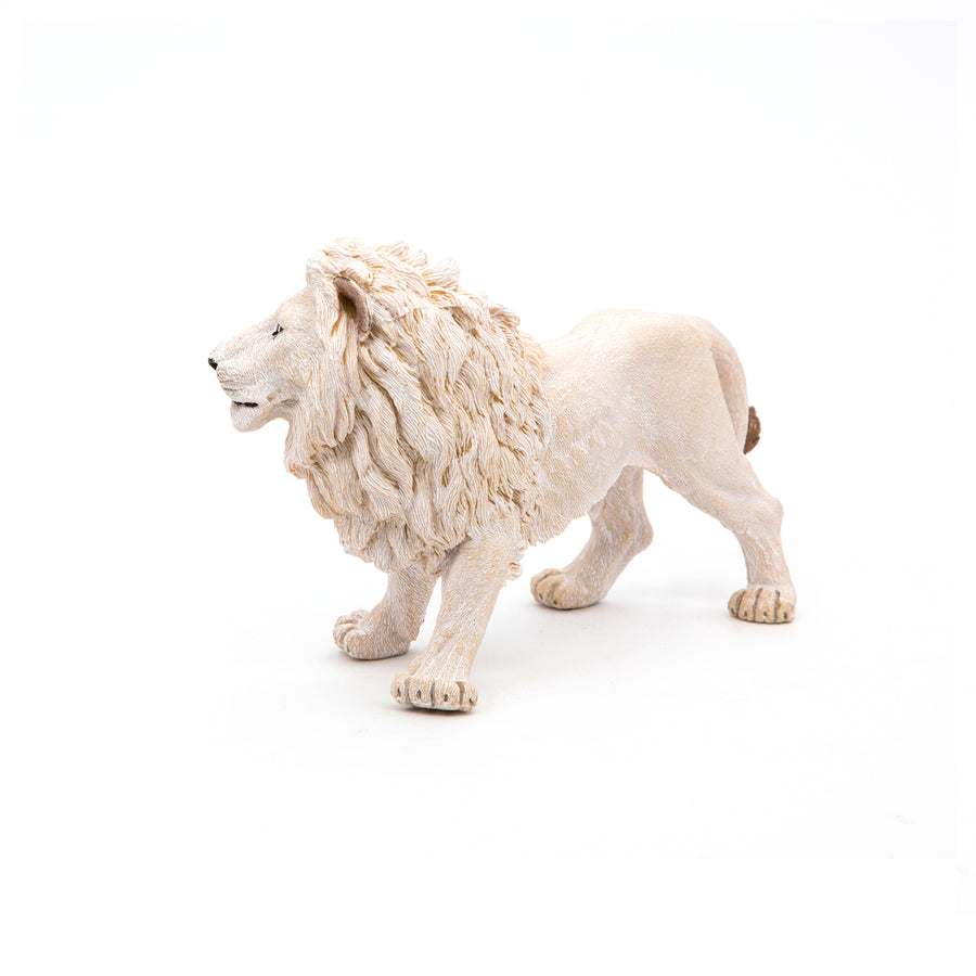 Figurine Lion blanc Papo en PVC, thème félins, Collection Animaux sauvages, jouet éducatif idéal pour enfants et collectionneurs