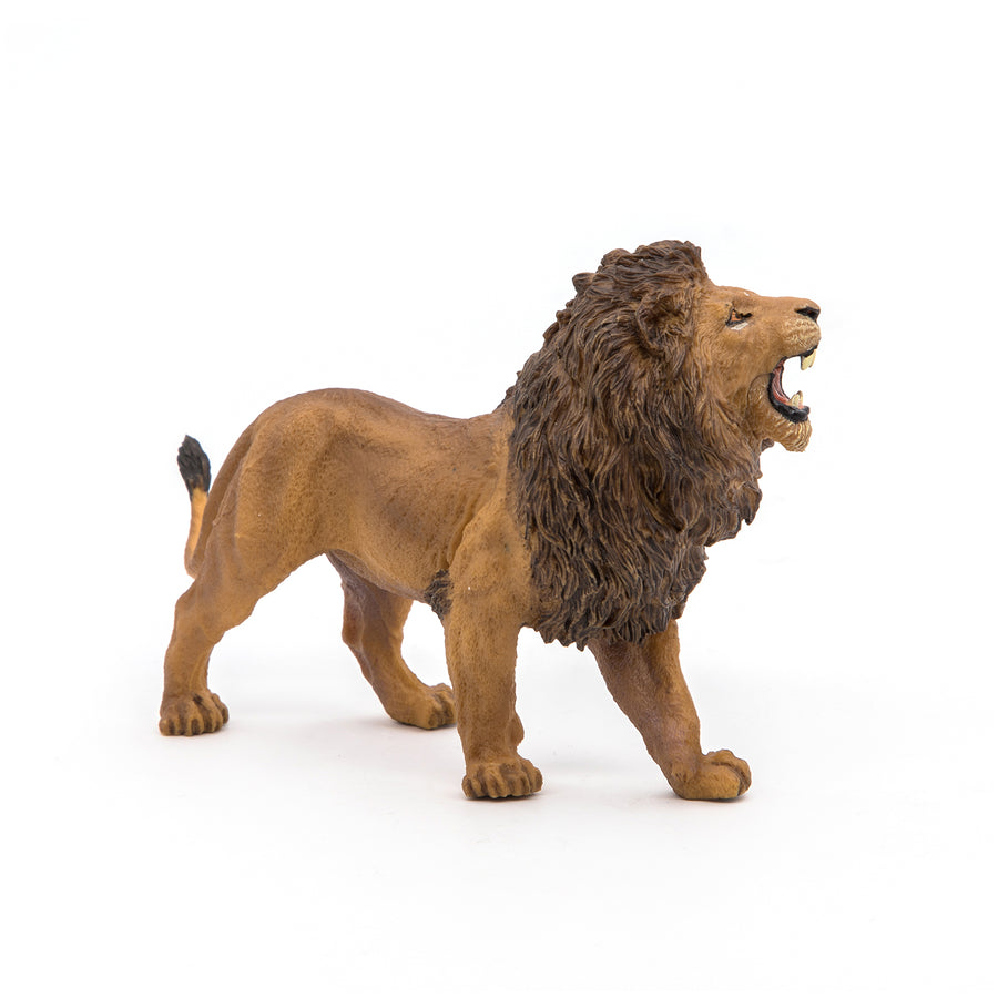 Figurine Lion rugissant Papo en PVC, thème félins, Collection Animaux sauvages, jouet éducatif idéal pour enfants et collectionneurs