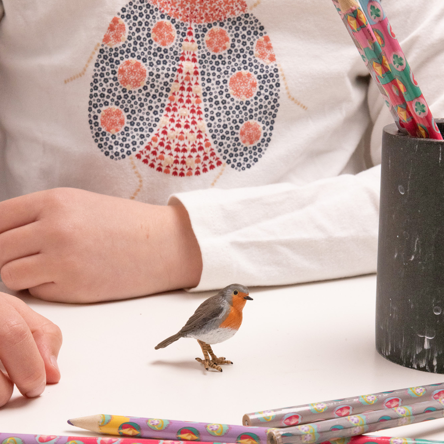 Figurine Rouge-gorge Papo en PVC, thème oiseaux, Collection Animaux des jardins, jouet éducatif idéal pour enfants et collectionneurs